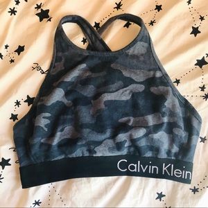 Calvin Klein Blue Camouflage Sports/Lounge Bra